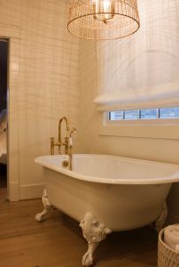 Clawfoot tub in master bath addition